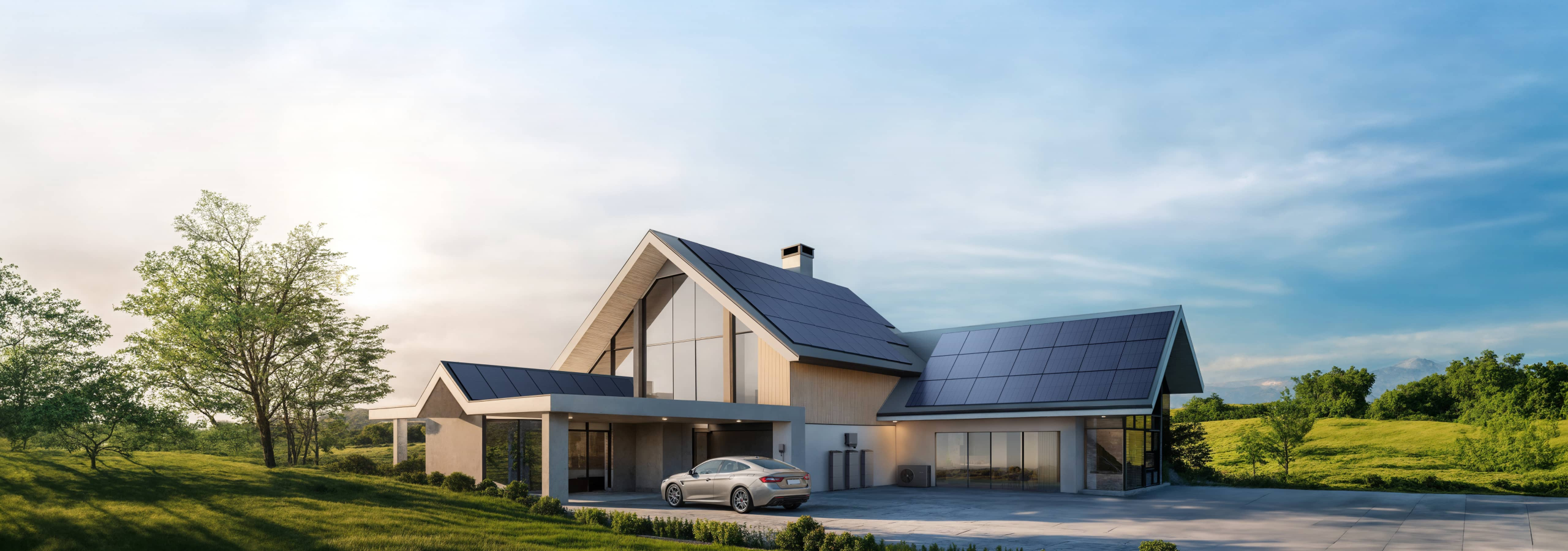 EcoFlow PowerOcean Plus Speichersystem an einem Gebäude