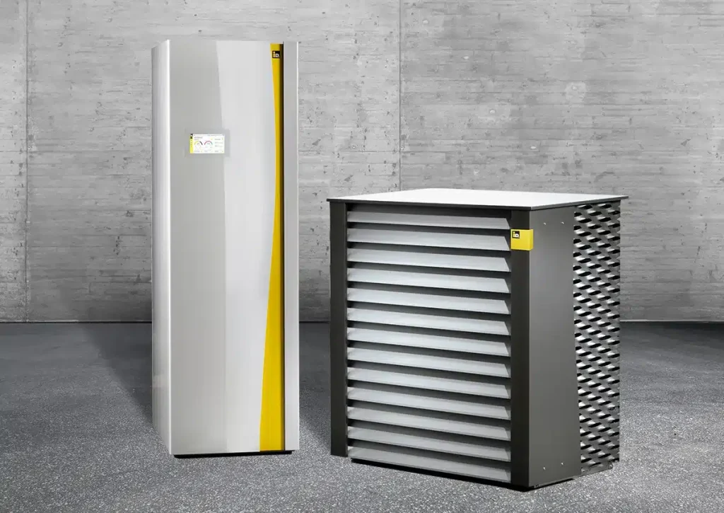 iDM iPump A Inneneinheit mit integriertem Warmwasserspeicher und Außeneinheit