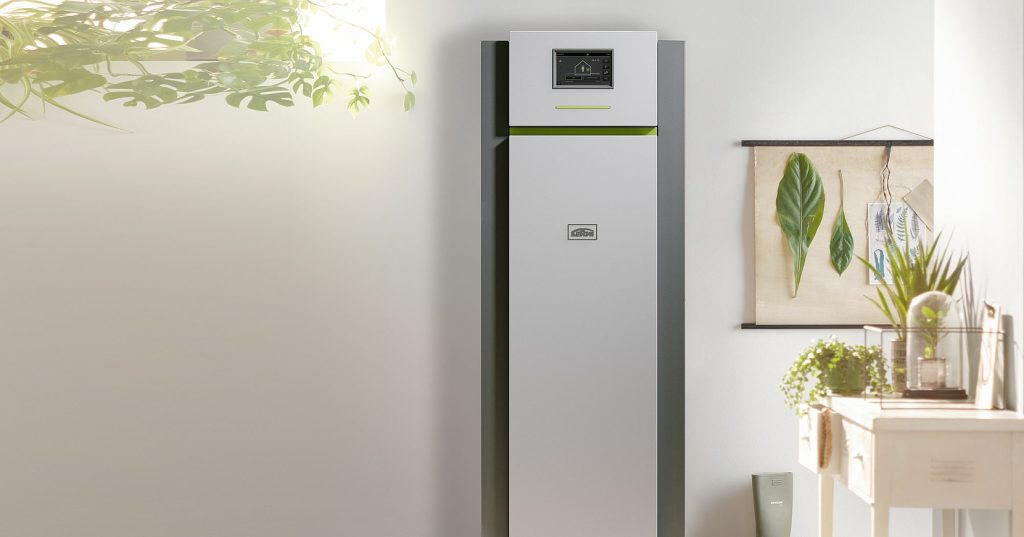 Kermi x-change dynamic terra BW I Sole/Wasser-Wärmepumpe im Wohnraum aufgestellt