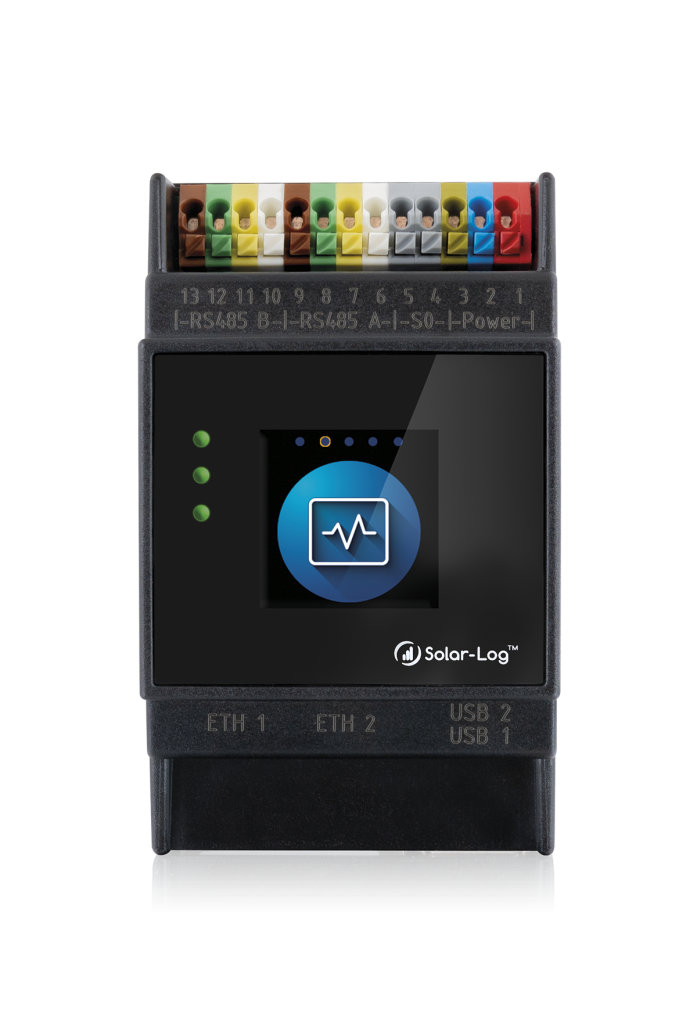 Solar-Log Base 15 Monitoring-Gateway mit Display in Frontansicht