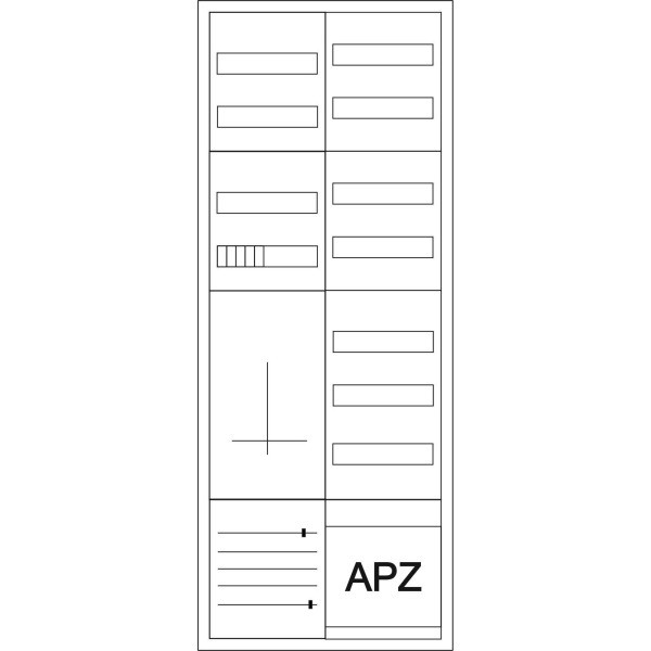 Eaton Zähler-Komplettschrank ZSD-ZV-1400/APZ mit einem Zählerplatz, APZ-Feld und Verteilerfeld